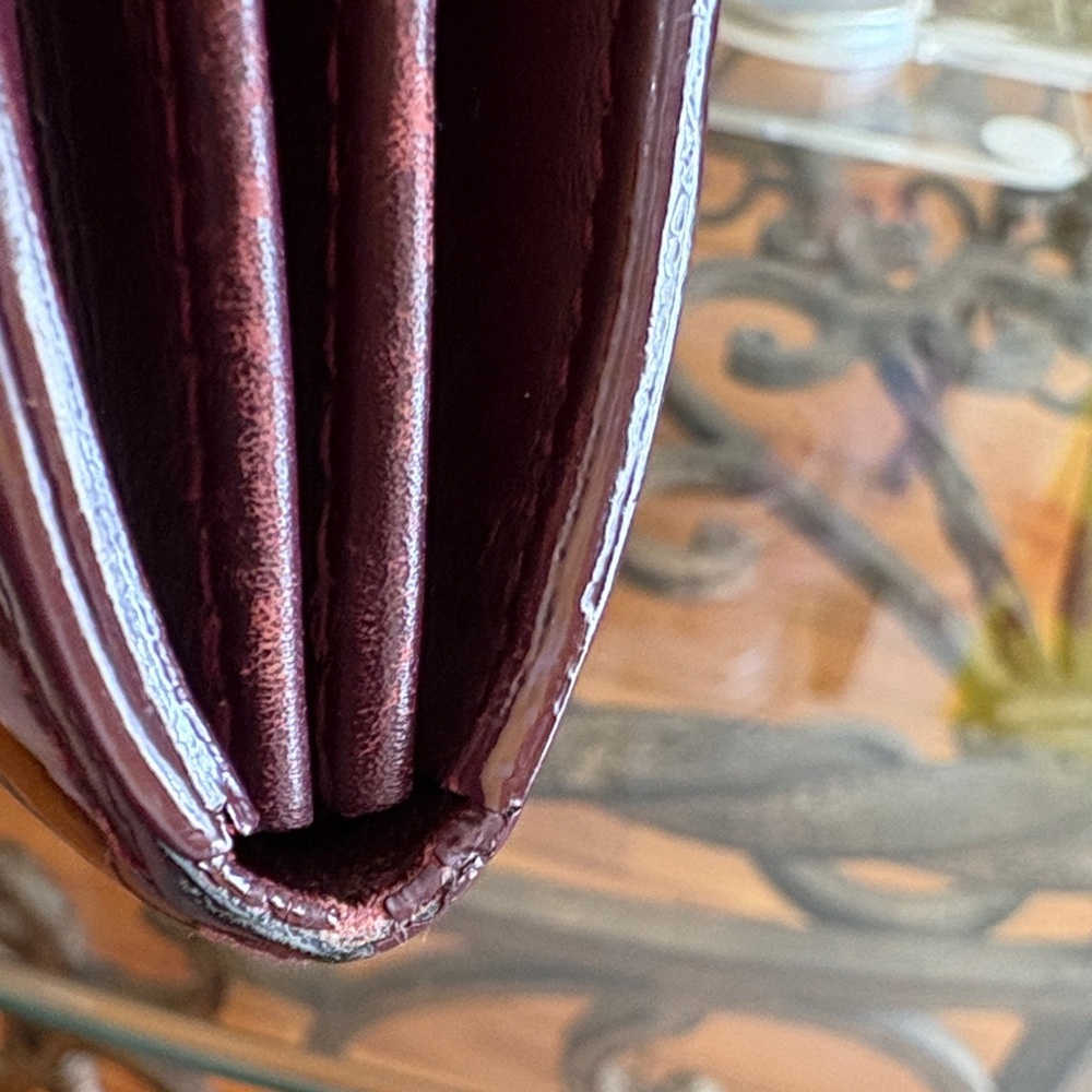 Authentic Louis Vuitton Burgundy Patent Leather Vernis Wallet - Picture 13 of 16